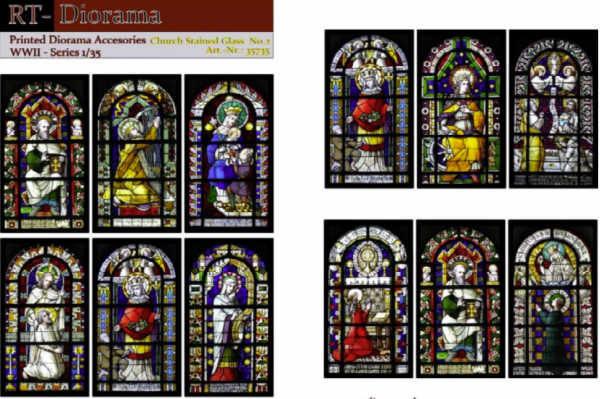 RT-Diorama 35735 Printed Accessories: Church stained glas windows No.2 1/35