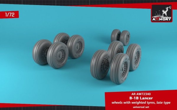 Armory Models AW72340 B-1B Lancer wheels w/ weighted tires, late 1/72