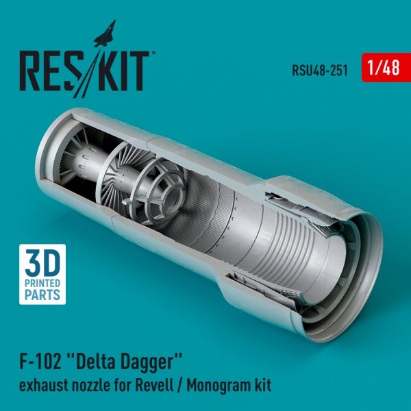 RESKIT RSU48-0251 F-102 &quot;DELTA DAGGER&quot; EXHAUST NOZZLE FOR REVELL / MONOGRAM KIT (3D PRINTED) 1/48
