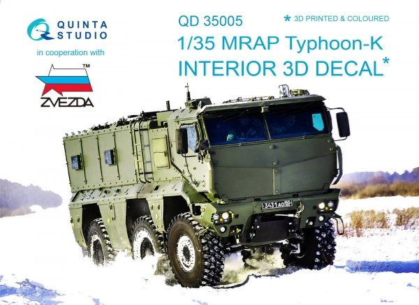 Quinta Studio QD35005 MRAP Typhoon-K 3D-Printed &amp; coloured Interior on decal paper (for Zvezda kits) 1/35