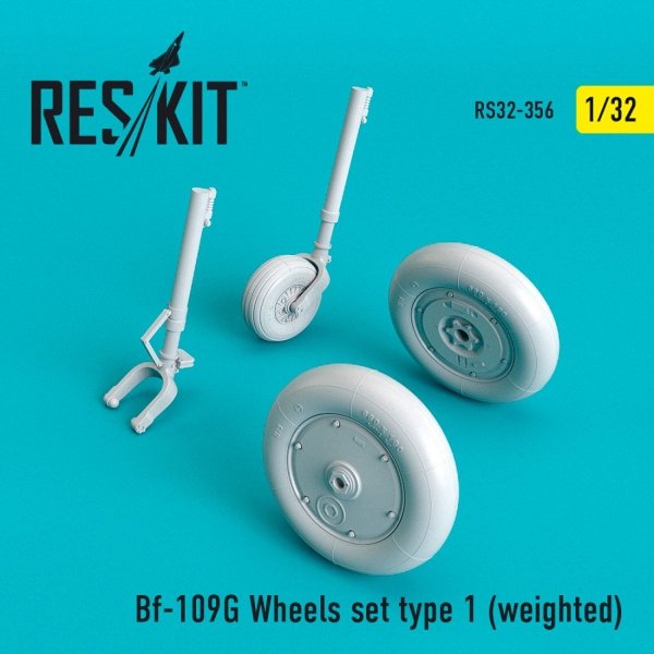 RESKIT RS32-0356 BF-109G WHEELS SET TYPE 1 (WEIGHTED) 1/32