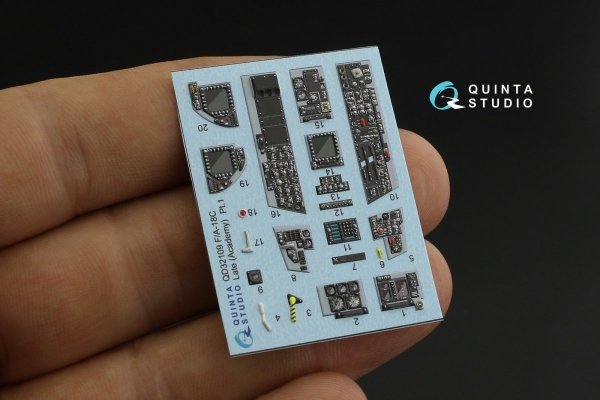 Quinta Studio QD32109 F/A-18C Late 3D-Printed &amp; coloured Interior on decal paper (Academy) 1/32