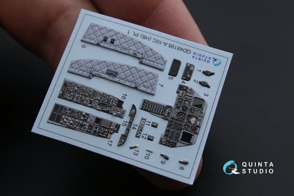 Quinta Studio QD48195 A-10C 3D-Printed &amp; coloured Interior on decal paper (for conversion from Hobby Boss kit) 1/48