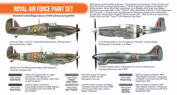 Hataka HTK-CS07 ORANGE LINE – Royal Air Force paint set 6x17