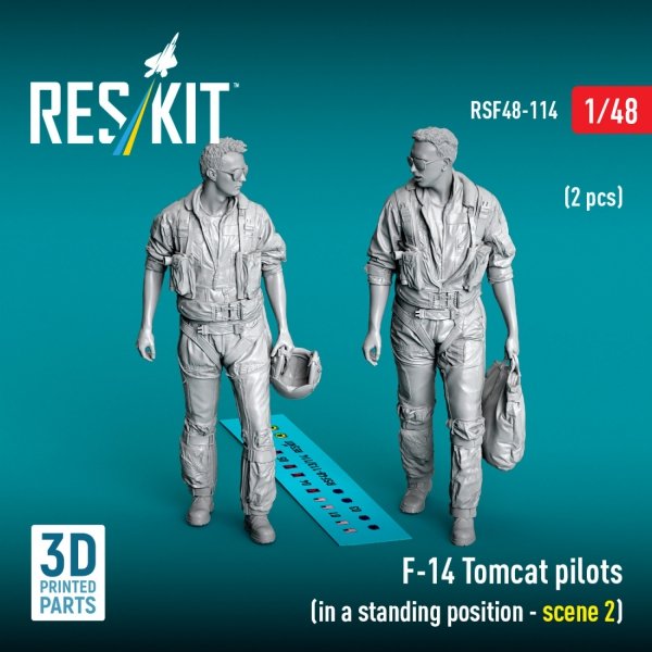 RESKIT RSF48-0114 F-14 Tomcat pilots (in a standing position - scene 2) (2 pcs) (3D Printed) (1/48)