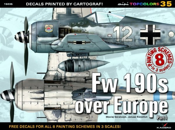 Kagero 15035 Fw 190s over Europe Part I (kalkomania/decals) EN/PL