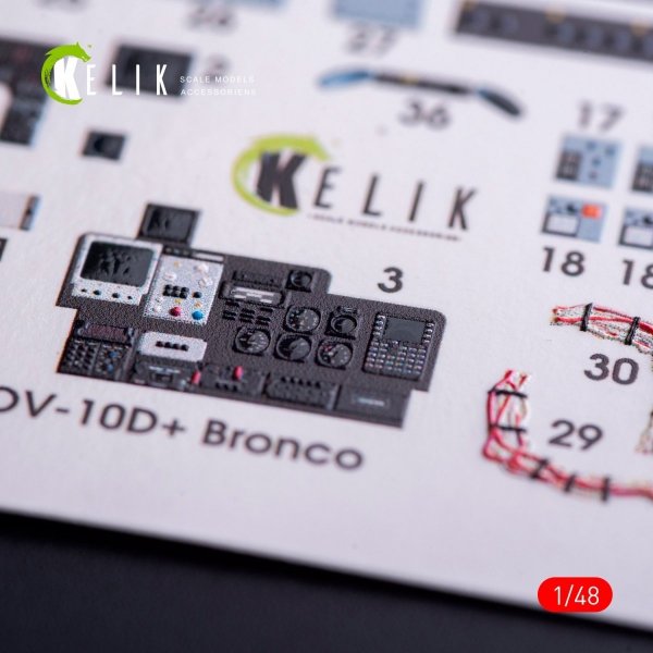 KELIK K48011 OV-10D+ BRONCO INTERIOR 3D DECALS FOR ICM KIT 1/48