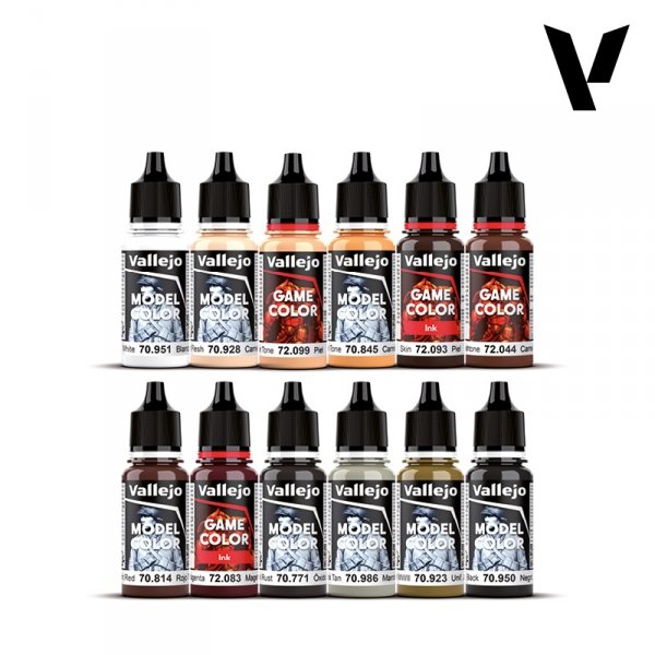 Vallejo 72201 Essential Paint Set - ( SQUIDMAR miniature ) acrylic paints 12x18ml