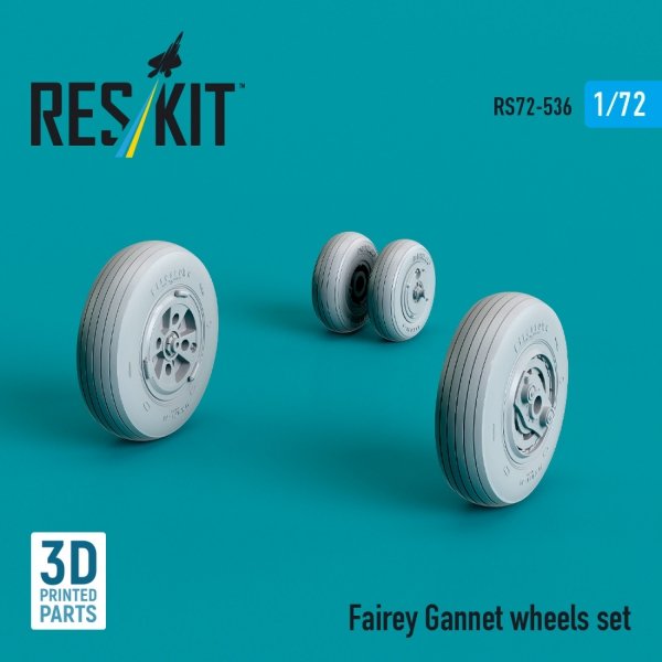 RESKIT RS72-0536 Fairey Gannet wheels set (3D Printed) 1/72