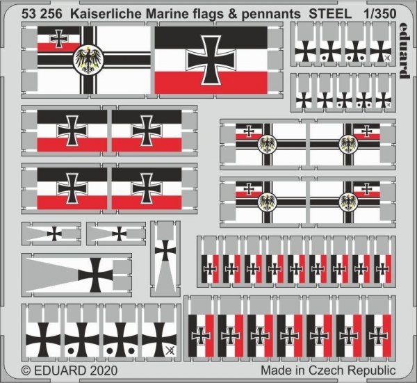 Eduard 53256 Kaiserlische Marine flags &amp; pennants STEEL 1/350