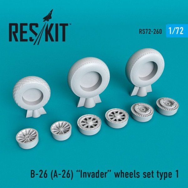 RESKIT RS72-0260 B-26 (A-26)  Invader wheels set type 1 1/72
