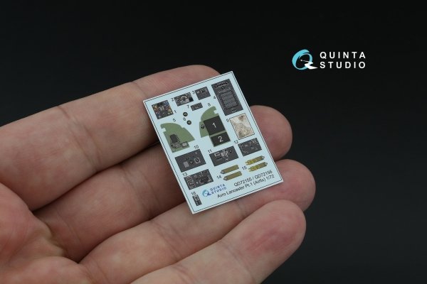 Quinta Studio QD72156 Avro Lancaster B.II 3D-Printed coloured Interior on decal paper (Airfix) 1/72