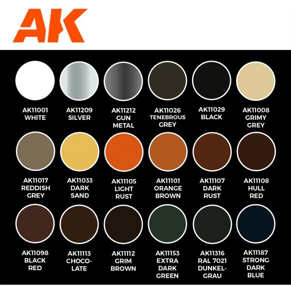 AK Interactive AK11767 SIGNATURE SET – TOTAL CHIPPING – KRISTOF PULINCKX PAINT SET 18x17 ml