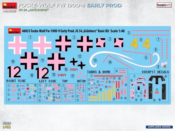 MiniArt 48035 FOCKE-WULF FW 190D-9 EARLY PROD. JG 54 „Grünherz“ BASIC KIT 1/48