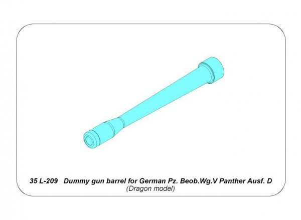 Aber 35L-209 Dummy gun barrel for German Pz. Beob.Wg.V Panther Ausf. D (1:35)