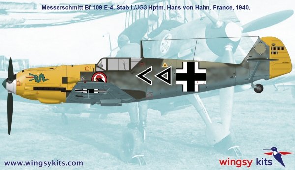 Wingsy Kits D5-10 German WWII Fighter MESSERSCHMITT Bf 109 E-4 1/48