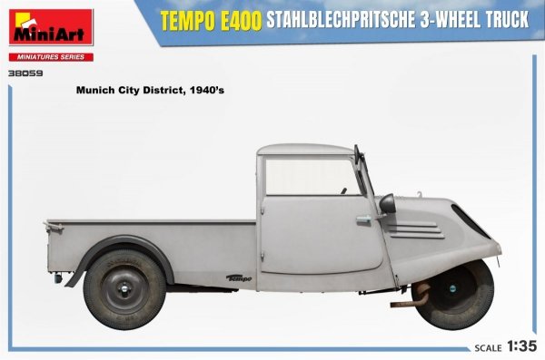 MiniArt 38059 TEMPO E400 STAHLBLECHPRITSCHE 3-WHEEL TRUCK 1/35