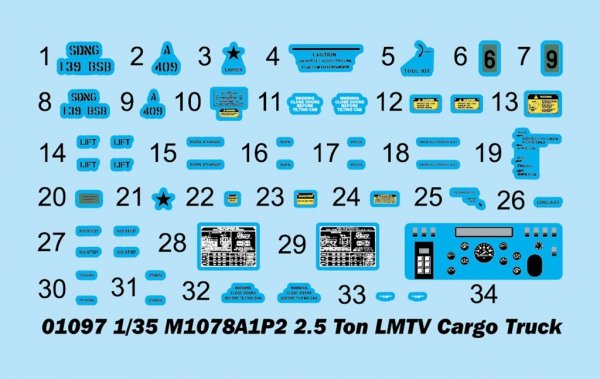 Trumpeter 01097 M1078A1P2 2.5 Ton LMTV Cargo Truck 1/35