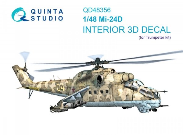 Quinta Studio QD48356 Mi-24D 3D-Printed &amp; coloured Interior on decal paper (Trumpeter) 1/48