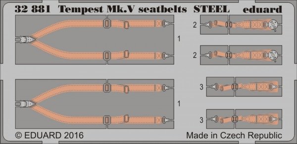 Eduard 32881 Tempest Mk. V seatbelts STEEL 1/32  SPECIAL HOBBY