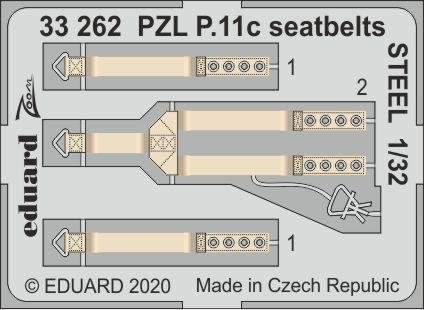 Eduard 33262 PZL P.11c seatbelts STEEL 1/32 IBG