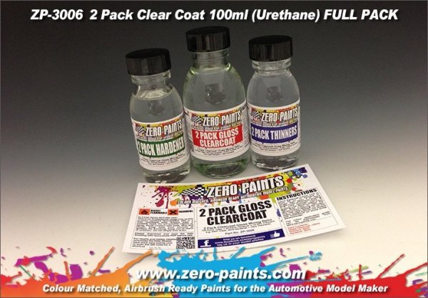 Zero Paints ZP-3006 2 Pack GLOSS Clearcoat Set (2K Urethane) 220ml