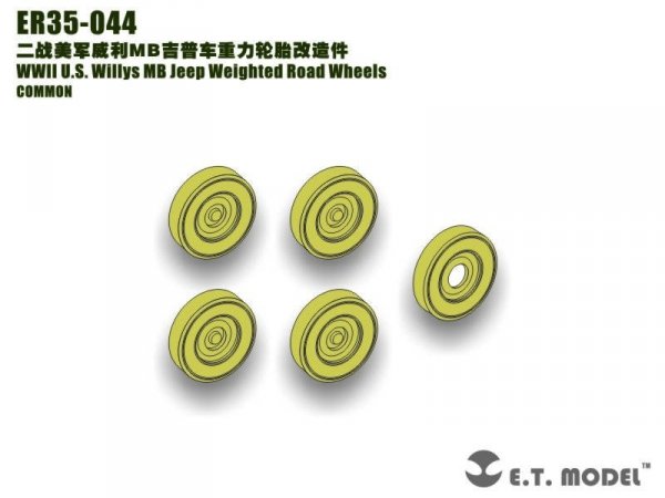 E.T. Model ER35-044 WWII U.S. Willys MB Jeep Weighted Road Wheels 1/35