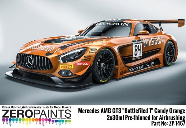 Zero Paints ZP-1467 Mercedes AMG GT3 Battlefiled 1 Candy Orange Paint 2x30ml