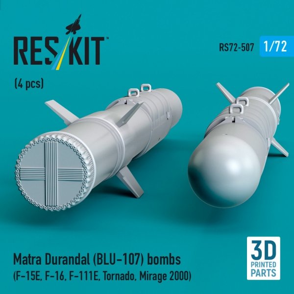 RESKIT RS72-0507 Matra Durandal (BLU-107) bombs (4 pcs) (3D Printed) 1/72