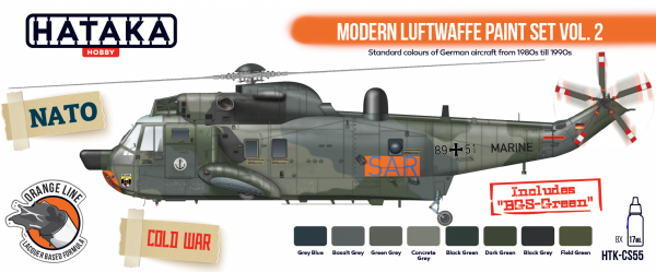 Hataka HTK-CS55 ORANGE LINE – Modern Luftwaffe paint set vol. 2 8x17ml