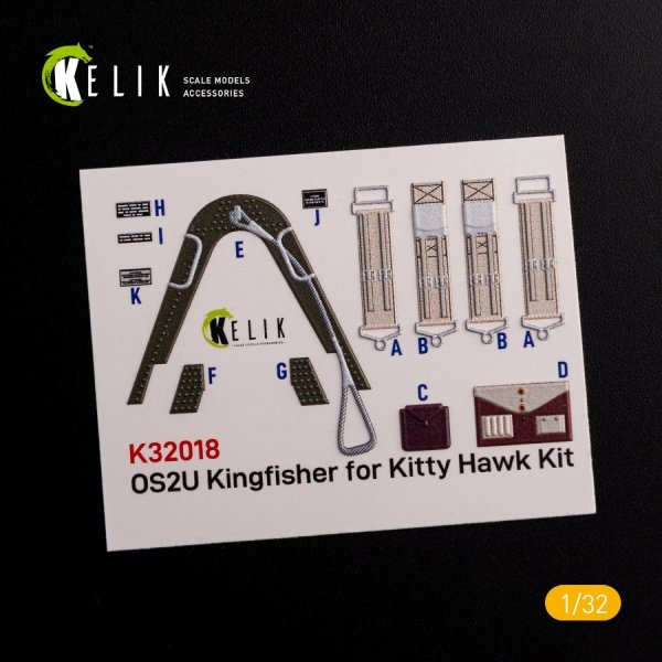 KELIK K32018 OS2U Kingfisher - Interior 3D Decal for Kitty Hawk/Zimi models kit 1/32
