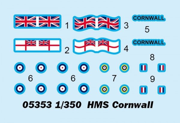 Trumpeter 05353 HMS Cornwall 1/350