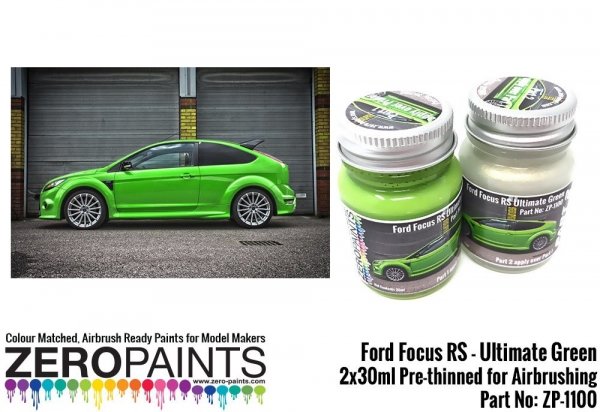 Zero Paints ZP-1100 Ford Focus RS Ultimate Green Paint 2x30ml