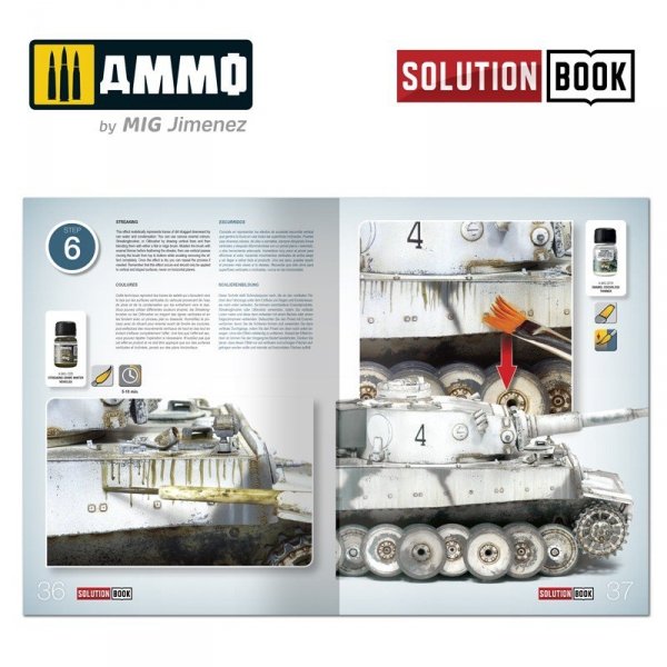 AMMO of Mig Jimenez 6601 How to paint WWII German winter vehicles (Solution book)  Multilingual