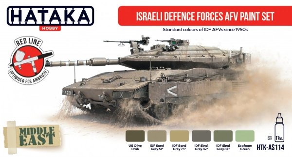 Hataka HTK-AS114 Israeli Defence Forces AFV paint set 6x17 ml