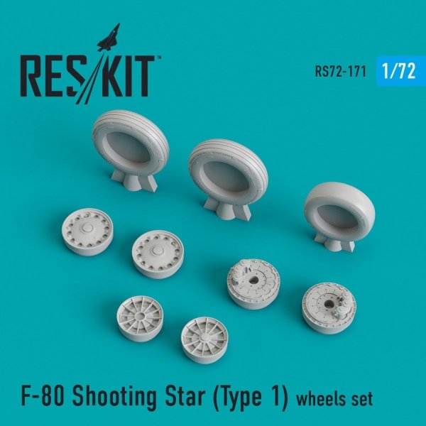 RESKIT RS72-0171 F-80 &quot;SHOOTING STAR&quot; (TYPE 1) WHEELS SET 1/72