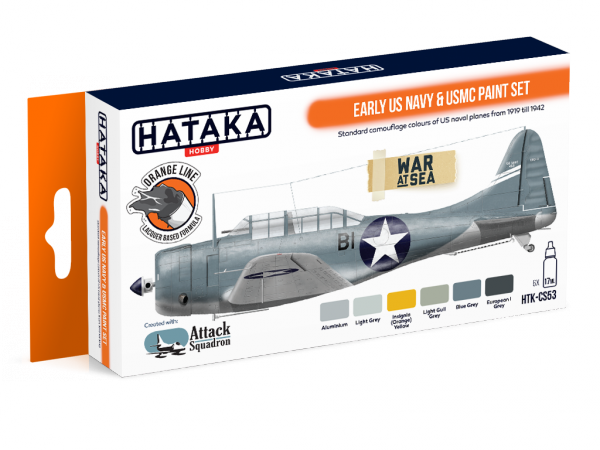 Hataka HTK-CS53 Early US Navy &amp; USMC paint set 6x17ml