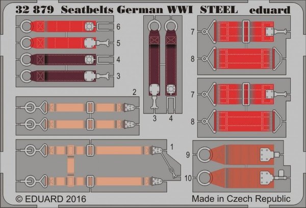Eduard 32879 Seatbelts German WWI STEEL 1/32