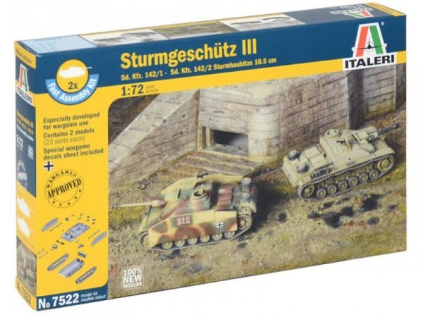 Italeri 7522 Sd.kFZ 142/1 STURMGESCH.III (2x fast kit)  (1:72)