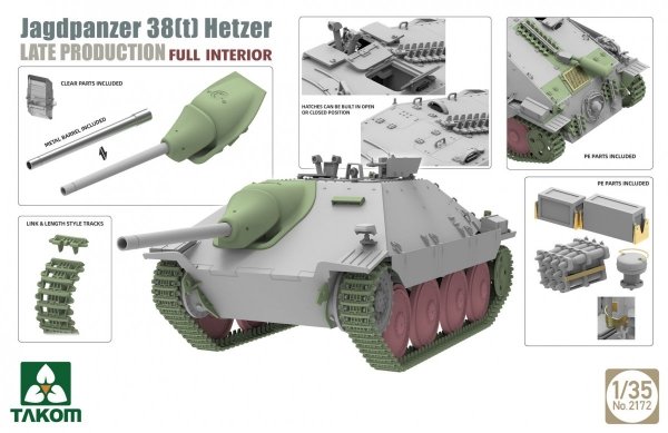 Takom 2172 Jagdpanzer 38(t) Hetzer Late Production Full Interior 1/35