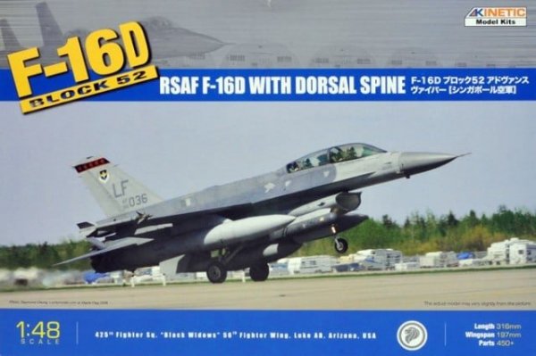 Kinetic K48007 F-16D Block 52 Singapore AF Advanced Viper A (with Dorsal Spine) (1:48)