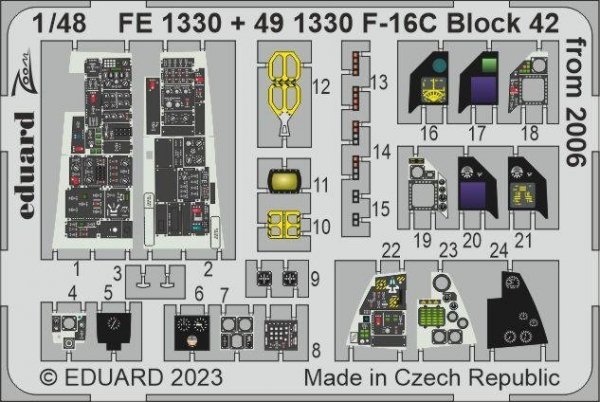 Eduard FE1330 F-16C Block 42 from 2006 KINETIC MODEL 1/48