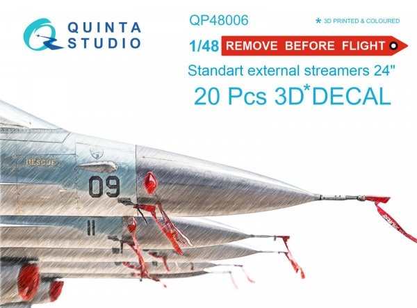 Quinta Studio QP48006 &quot;Remove Before Flight&quot; standart external streamer 24&quot;, 20 Pcs 1/48