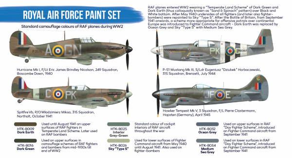 Hataka HTK-BS07 BLUE LINE – Royal Air Force paint set 6x17ml