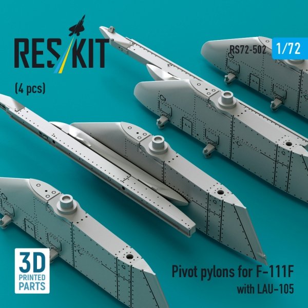 RESKIT RS72-0502 Pivot pylons for F-111F with LAU-105 (4 pcs) (1/72)
