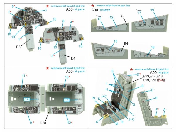 Quinta Studio QD48415 F-15D 3D-Printed coloured Interior on decal paper (Academy) 1/48