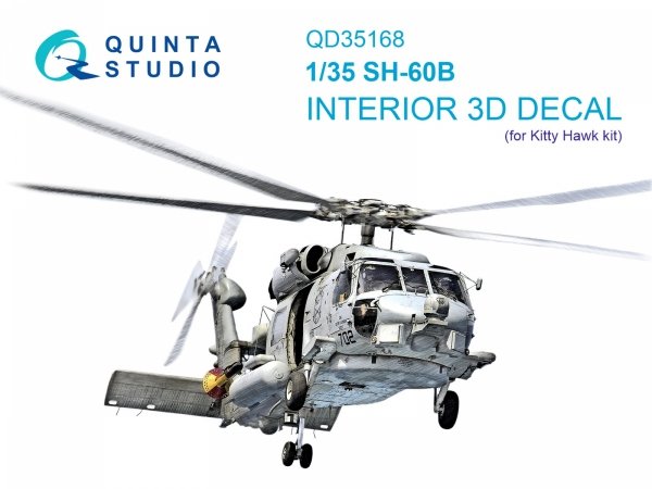 Quinta Studio QD35168 SН-60B Seahawk 3D-Printed &amp; coloured Interior on decal paper (Kitty Hawk) 1/35