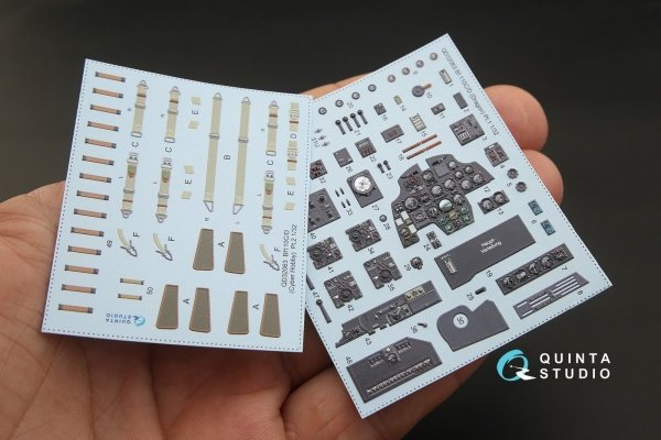 Quinta Studio QD32063 Bf 110C/D 3D-Printed &amp; coloured Interior on decal paper (for Dragon kit) 1/32