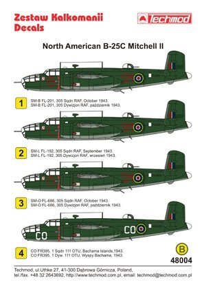 Techmod 48004 - North American B-25C Mitchell II (1:48)