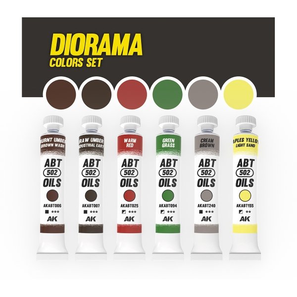 AK Interactive ABT307 Diorama Colors Set (6 colors) 6x20ml